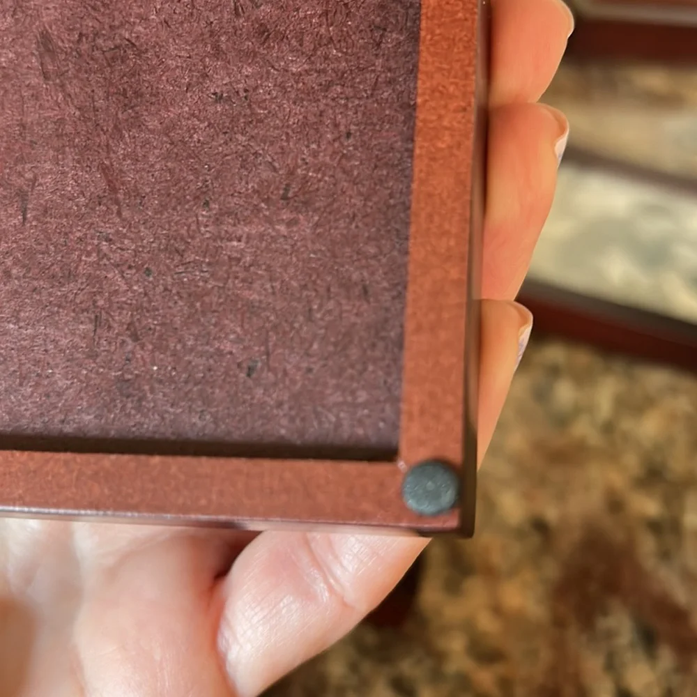 Coaster Frames Cherry Wood -Custom Photo Gift Hallmark 4 Coasters & Holder - Picture 10 of 17